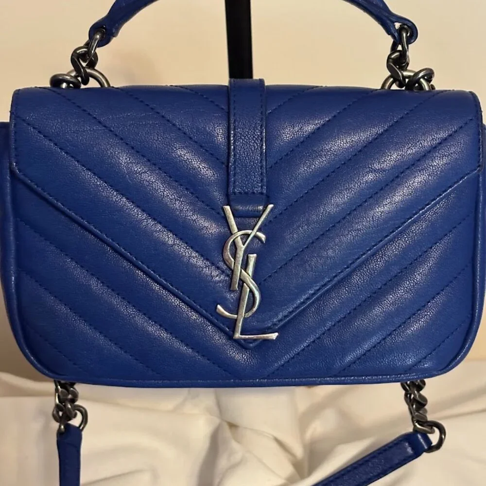 Beautiful YSL Cobalt Blue Small Bag - Excellent Condition - Picture 10 of 16